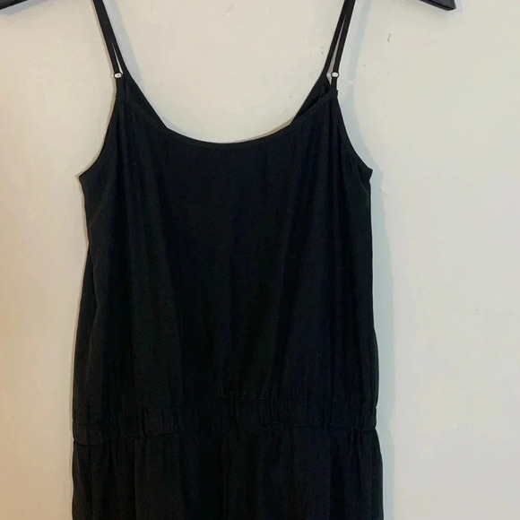 Parker Jumpsuit V Neck Ruched Hem Size XS 100% Silk Black - Picture 7 of 10